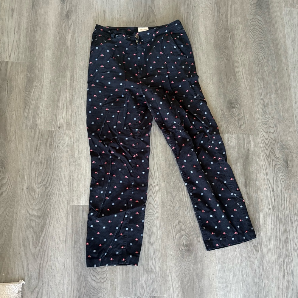 Brixton Black Corduroy Pants with Red and Blue Accents